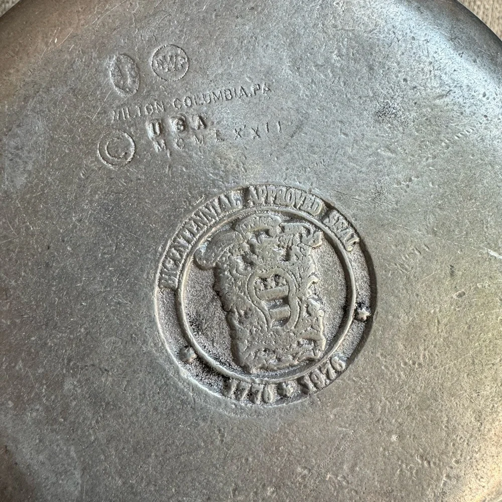 Vintage Wilton Bicentennial Pewter Serving Bowl With Ornate Handles